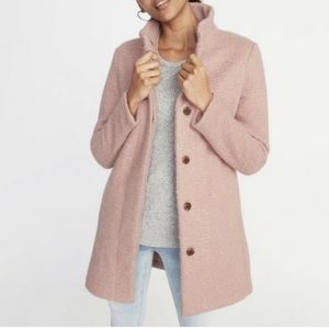NWOT Old Navy blush pink boucle overcoat